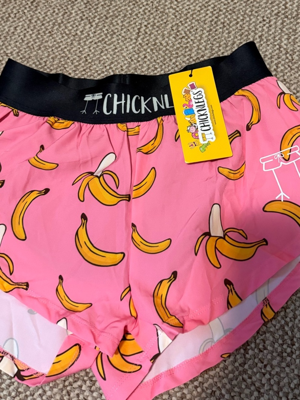 Women’s ChickenLegs Pink Banana Split Running Shorts - Picture 6 of 8